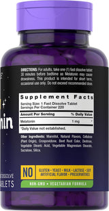 Melatonina Carlyle 1 mg | 220 Tabletas Vegetarianas Dissolubles