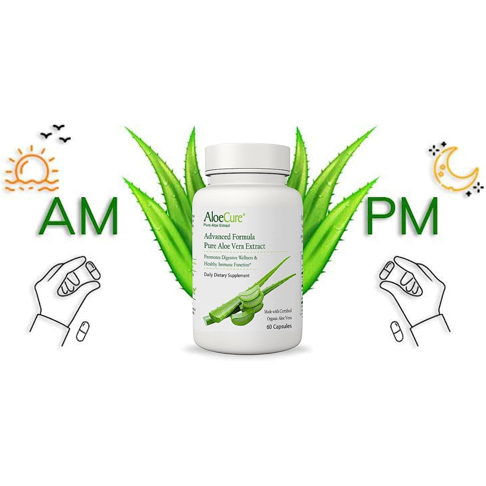 Suplementos orgánicas de aloe vera  60 cápsulas 130,000 mg