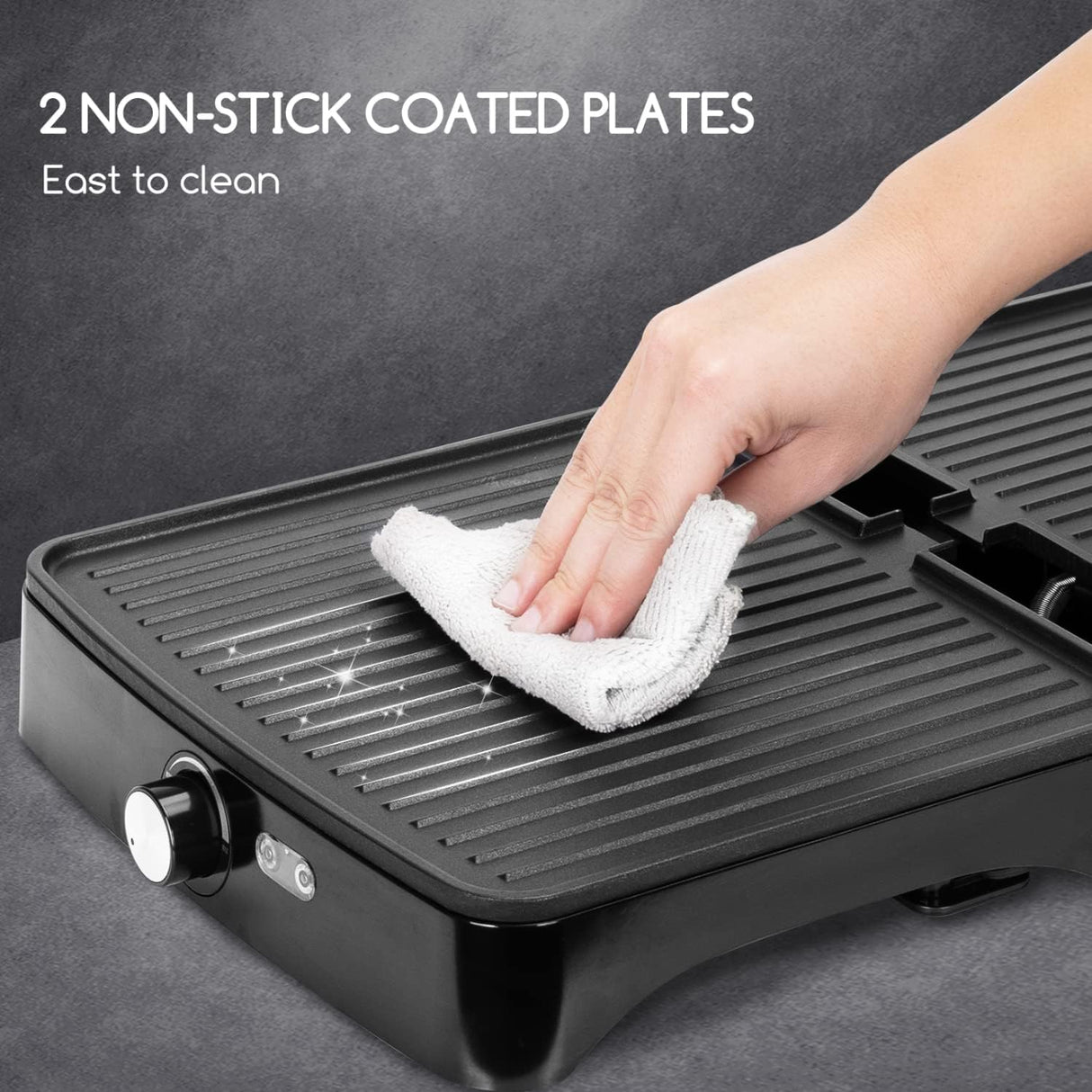 Prensa Panini Aigostar, 4 rebanadas, 1200W, control de temperatura