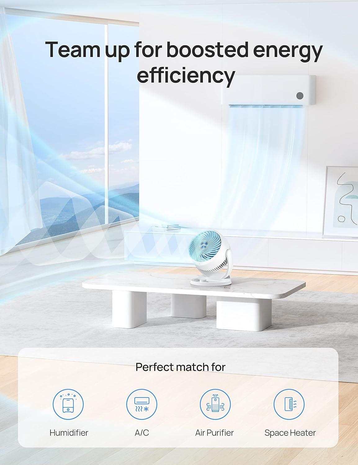 Ventilador Dreo 12 3 Velocidades, 70ft Potente, Silencioso