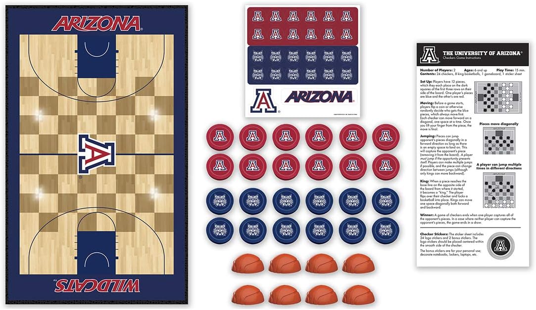 Juego de mesa Checkers, MasterPieces, Wildcats, 6 años+