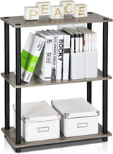 Estante Display Furinno Turn-N-Tube, 3 Niveles, Roble Gris