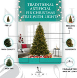 Árbol de Navidad Naomi Home 6.5ft, 1292 puntas, 350 luces