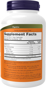 Suplementos de Psyllium Husk 500 mg NOW Foods, 500 cápsulas veg.