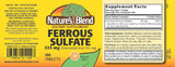 Hierro Ferroso BPK Nature's Blend 325mg Tabletas 100 unidades