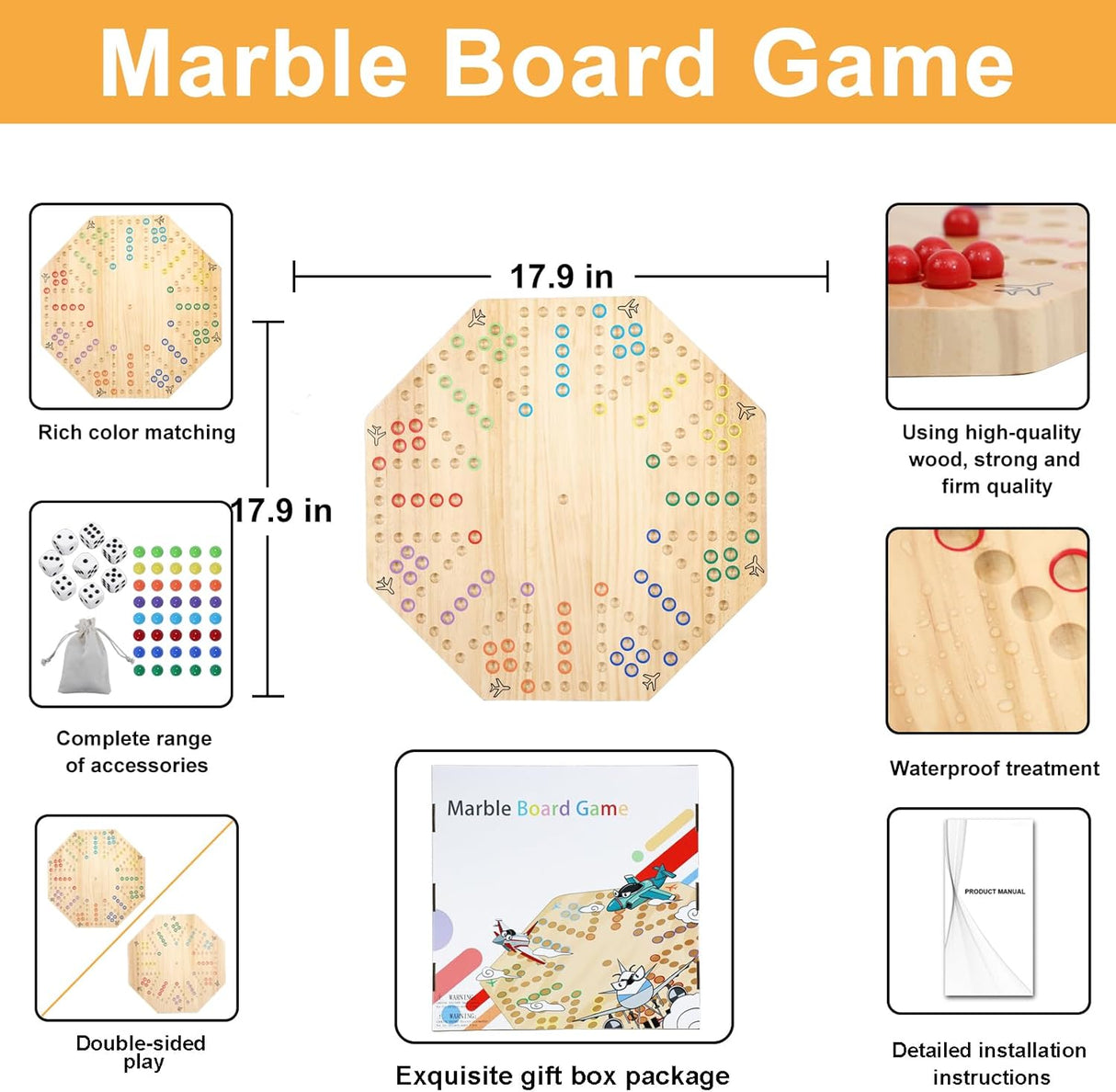 Juego de Mesa Wahoo, Original, 4-6 Jugadores, Aggravation