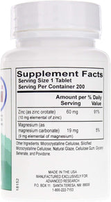 Zinc Orotate 60 mg 200 Tabs Pack de 2
