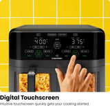 Freidora de aire de 6qt, CHEFMAN, 2 cestos, digital, doble