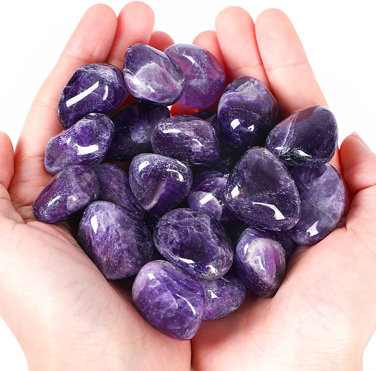 Juego de piedras de cristales curativos de amatista, cristales