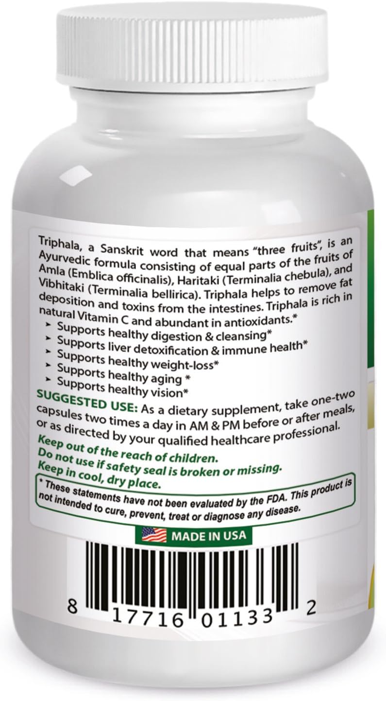 Suplemento Best Naturals Triphala 750 mg 120 Vcaps