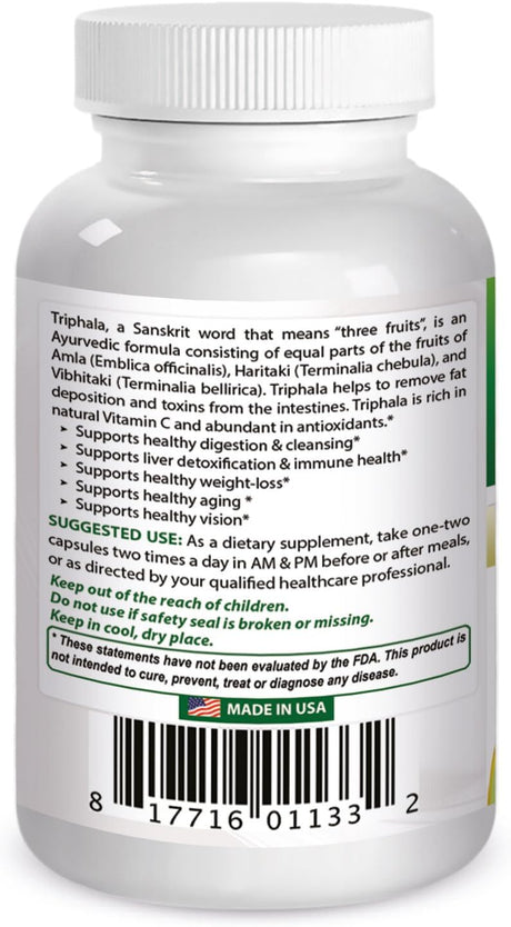 Suplemento Best Naturals Triphala 750 mg 120 Vcaps