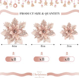 36 Pzs Poinsettias Artificiales con Clips para Decoraciones Navidad