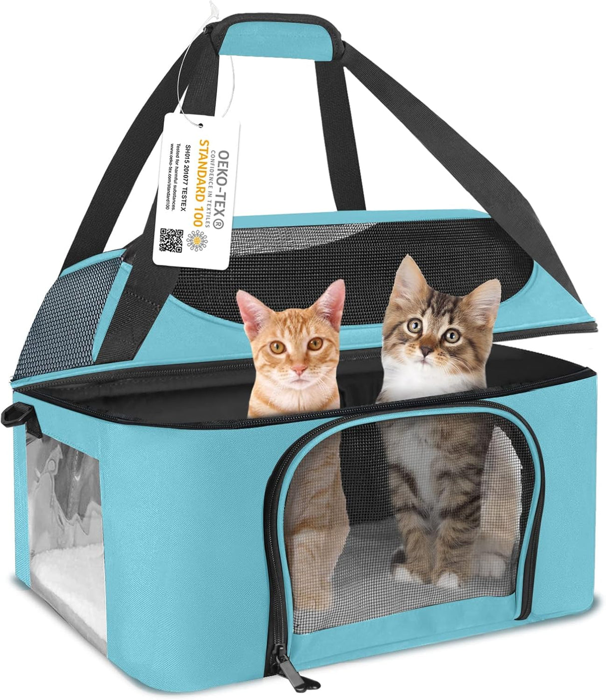 Transportadora grande para 2 gatos, Oeko-TEX, certificada, TSA