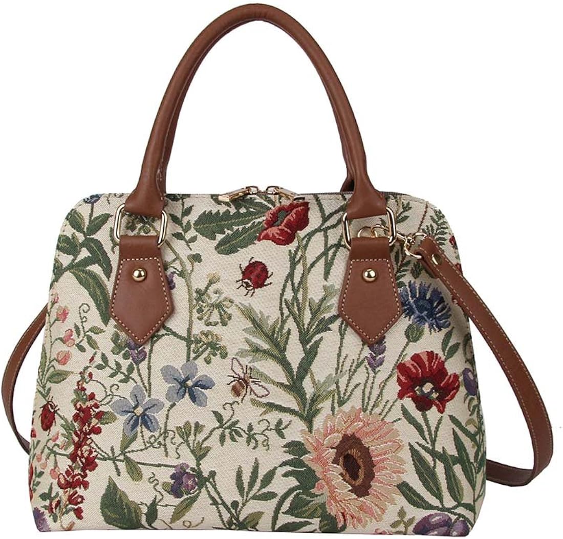 Bolso de hombro Signare con tapiz de flores para mujer