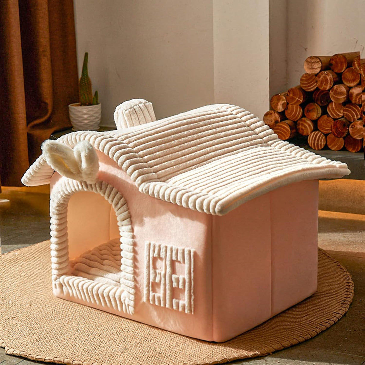 Casa para Gatos Jiupety, con chimenea, espacio interior amplio
