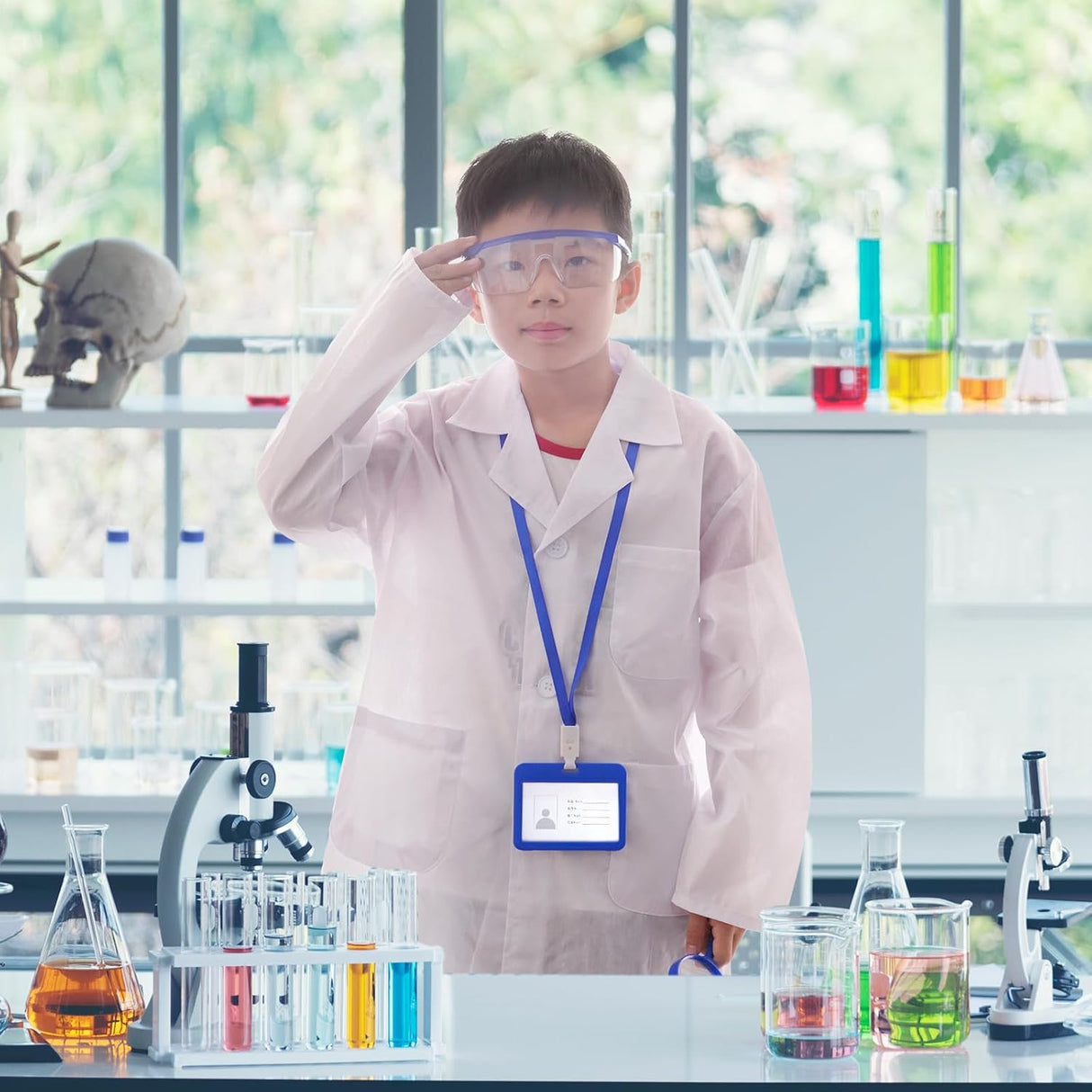Disfraz de Doctor Científico, Kit Infantil con Bata y Gafas