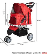 Carrito de Mascotas Plegable Elite con Rueda 360 para Viajar