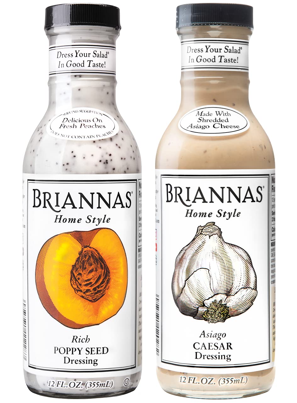 Combo de Aderezos BRIANNAS Asiago Caesar y Poppy Seed 12 oz