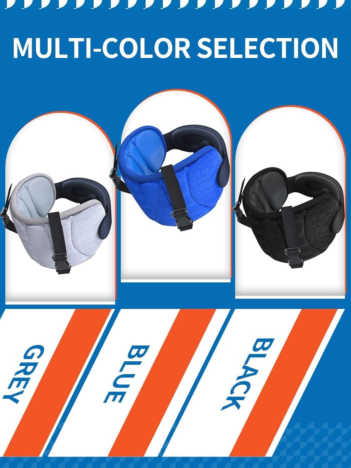 Almohada de viaje para avión, soporte 360°, con máscara, Modelo Black