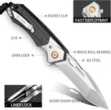Cuchillo de bolsillo para hombre, plegable con acero D2