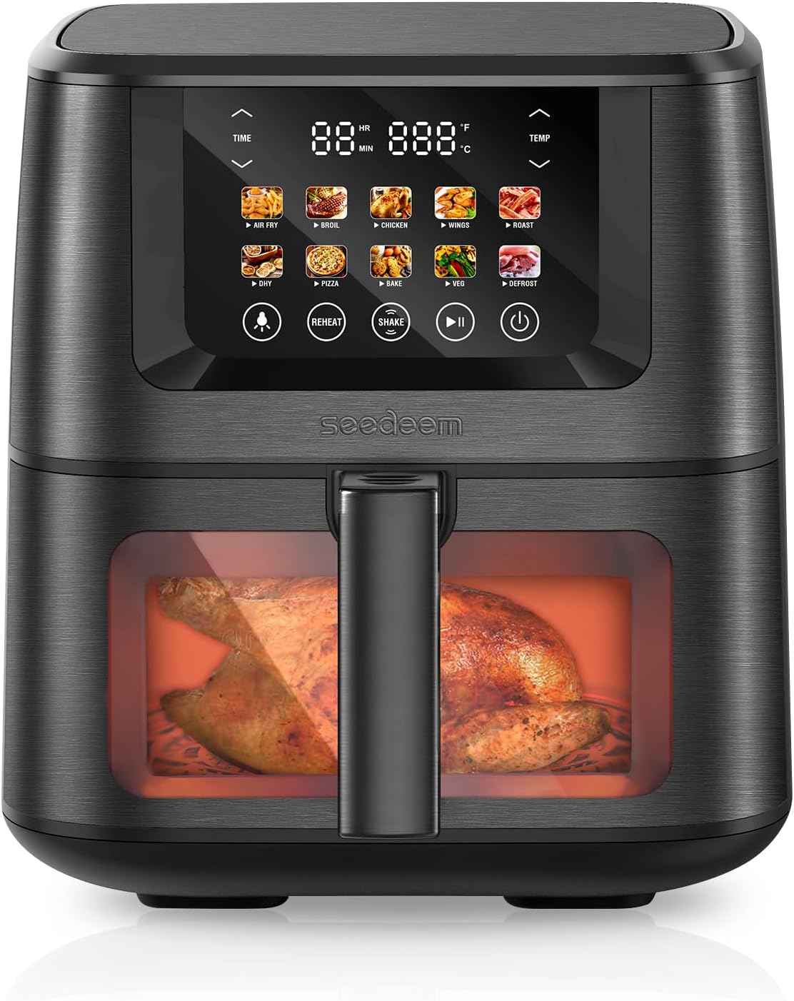 Freidora de aire SEEDEEM Max XL, 8 cuartos, 10 en 1, LCD