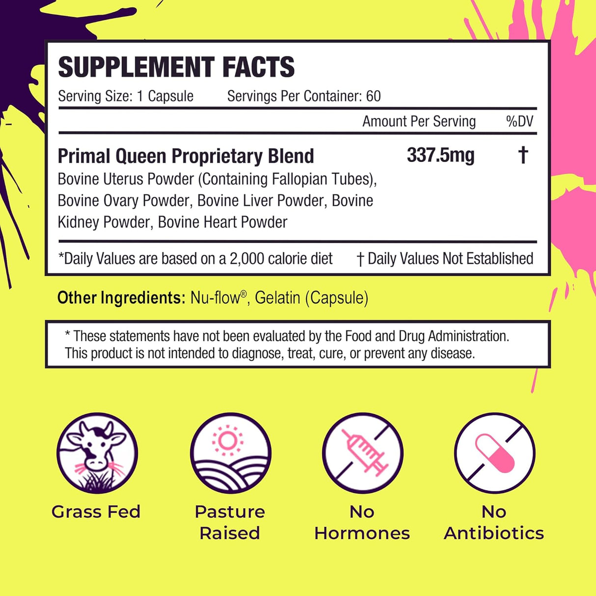 Suplemento de órganos de res para mujer, 100% pasto, equilibrar hormonas