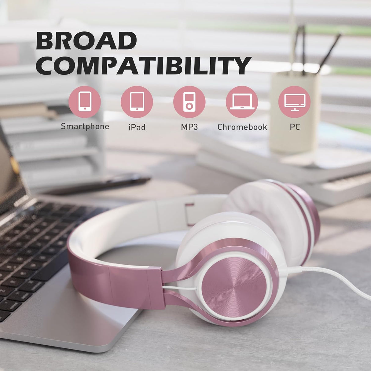 Auriculares AILIHE C8 para Niñas, Con Micrófono y Control de Volumen