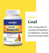 Suplemento Enzymedica, Betaine HCl soporte estomacal 120 cap