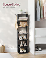 Estante Vertical de Zapatos VASAGLE, 7 Niveles, Negro