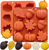 Molde de Silicona 3D Calabaza 2PCS Otoño Decoración Repostería
