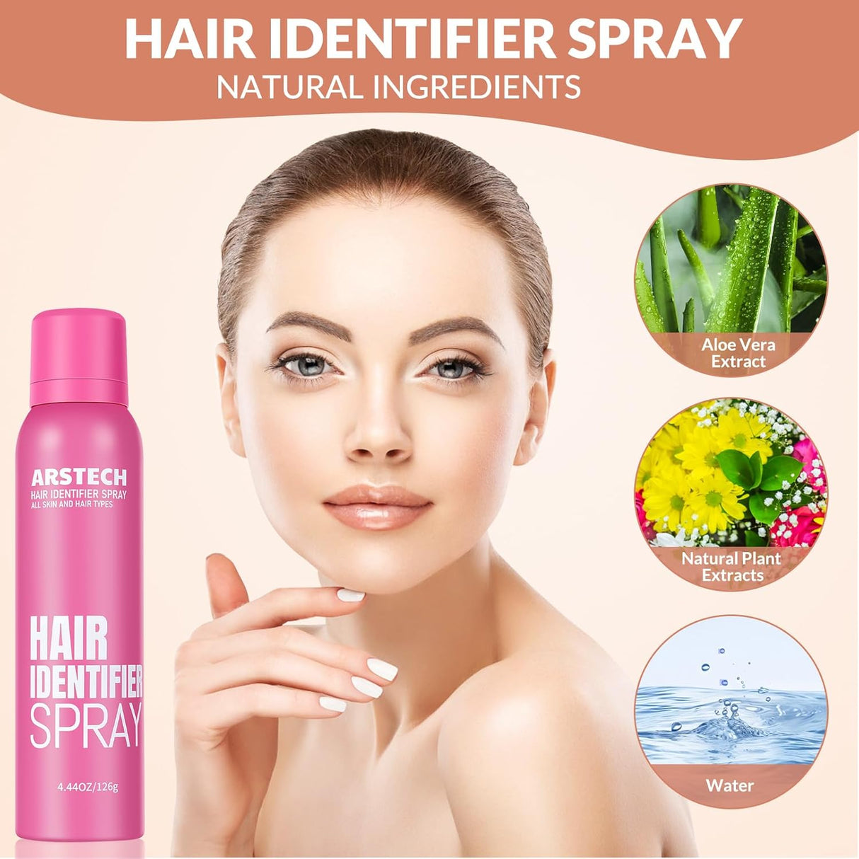 Spray Identificador de Vello, Kit de Afeitado Facial, 4 Raspadores