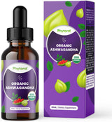 Gotas de Ashwagandha Orgánico - Extracto Potente - 60 Serv.