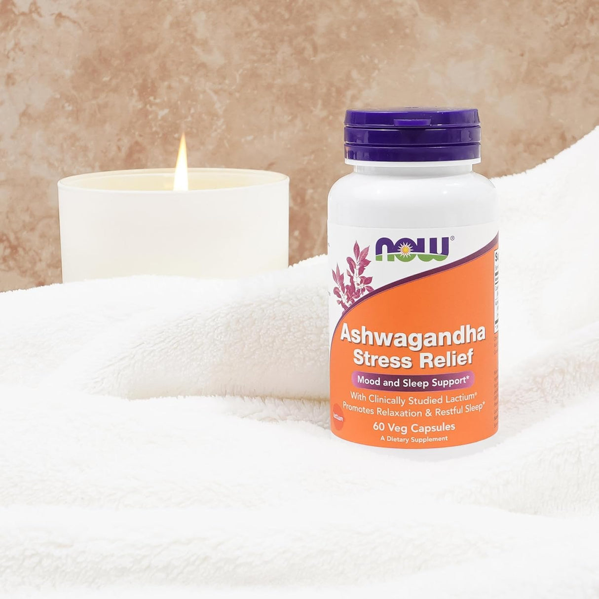 Suplemento Ashwagandha Stress Relief NOW, Relax y Sueño, 60 Veg