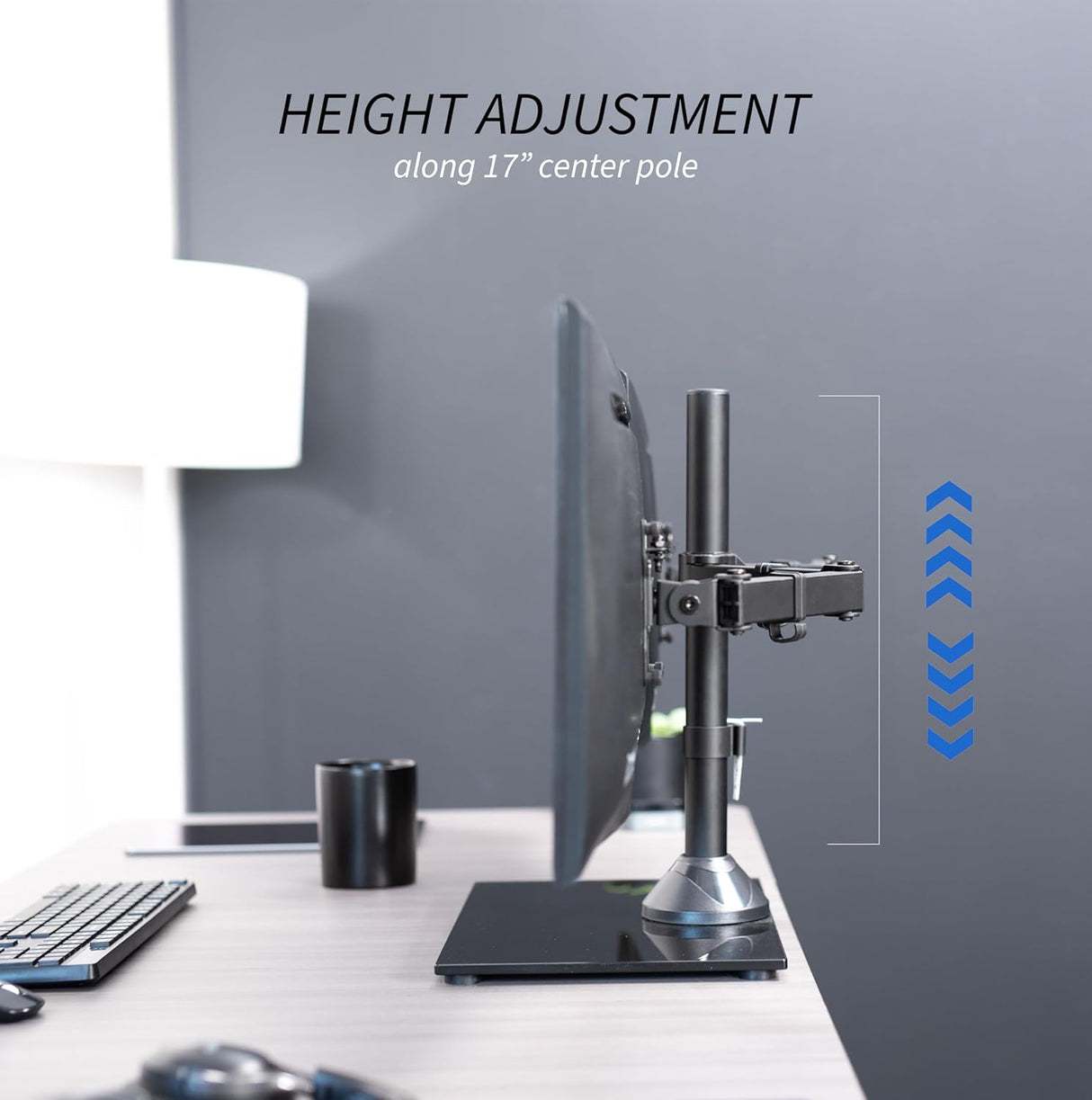 Soporte Doble para Monitores VIVO, Base de Vidrio, STAND-V002FG