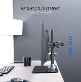 Soporte Doble para Monitores VIVO, Base de Vidrio, STAND-V002FG