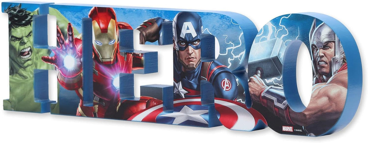 Collage de Héroes Marvel en Bloque de Madera para Colgar o Exhibir
