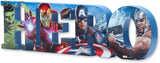 Collage de Héroes Marvel en Bloque de Madera para Colgar o Exhibir