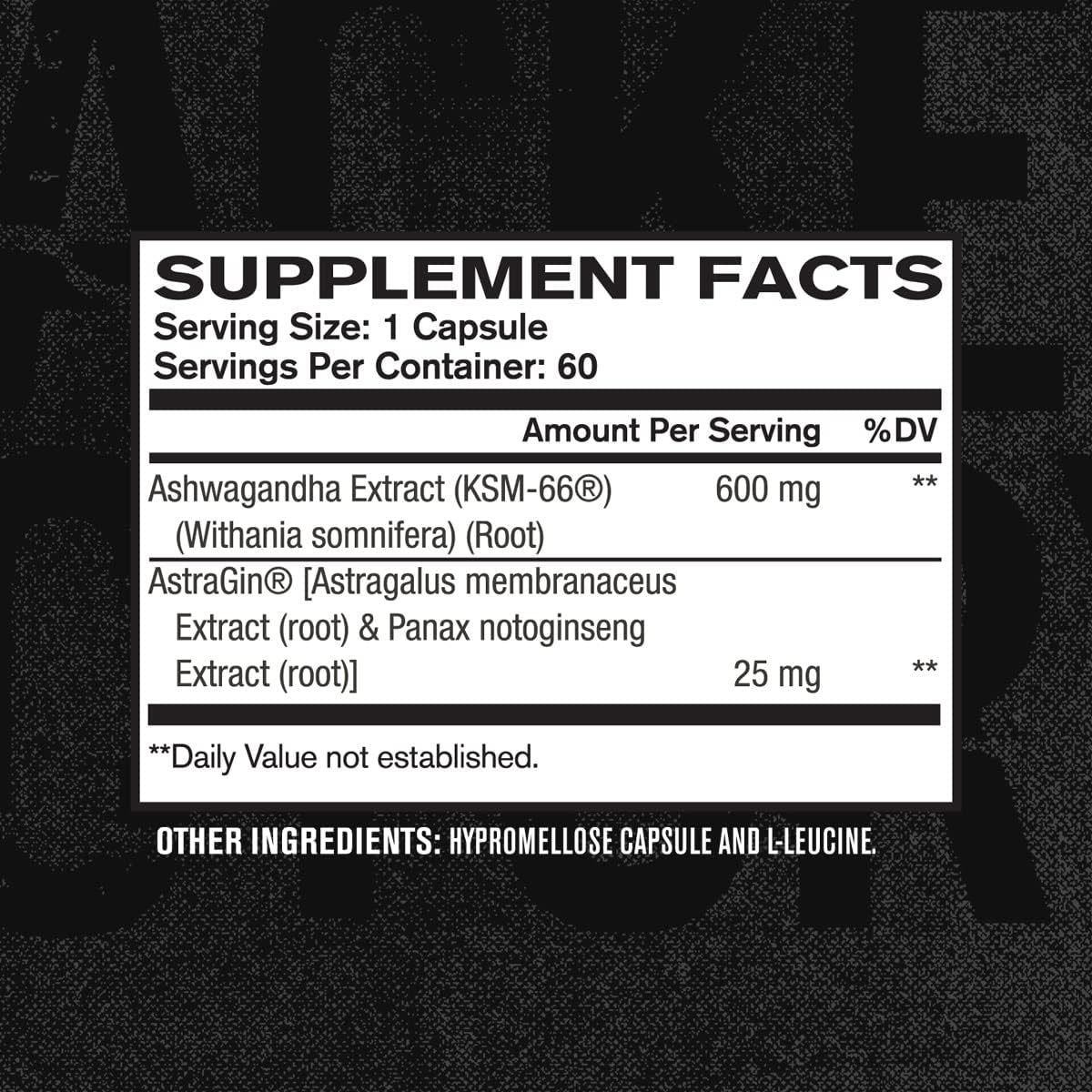 Extracto de Raíz de Ashwagandha, Jacked Factory, KSM-66, 60 Veggie