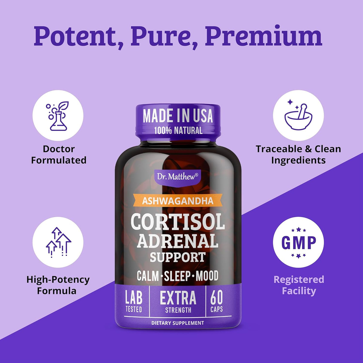 Suplemento de Apoyo Adrenal Dr. Matthew - Reducir Cortisol