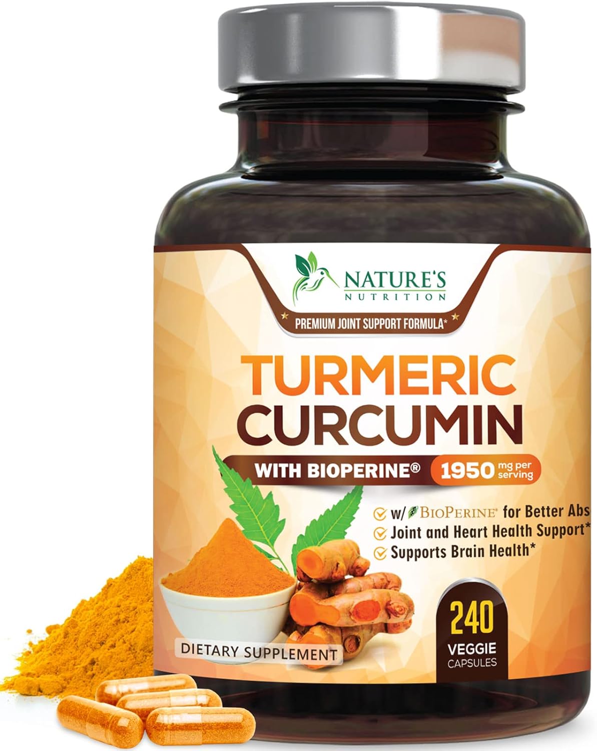 Suplementos Alimenticios de cúrcuma con biopérina