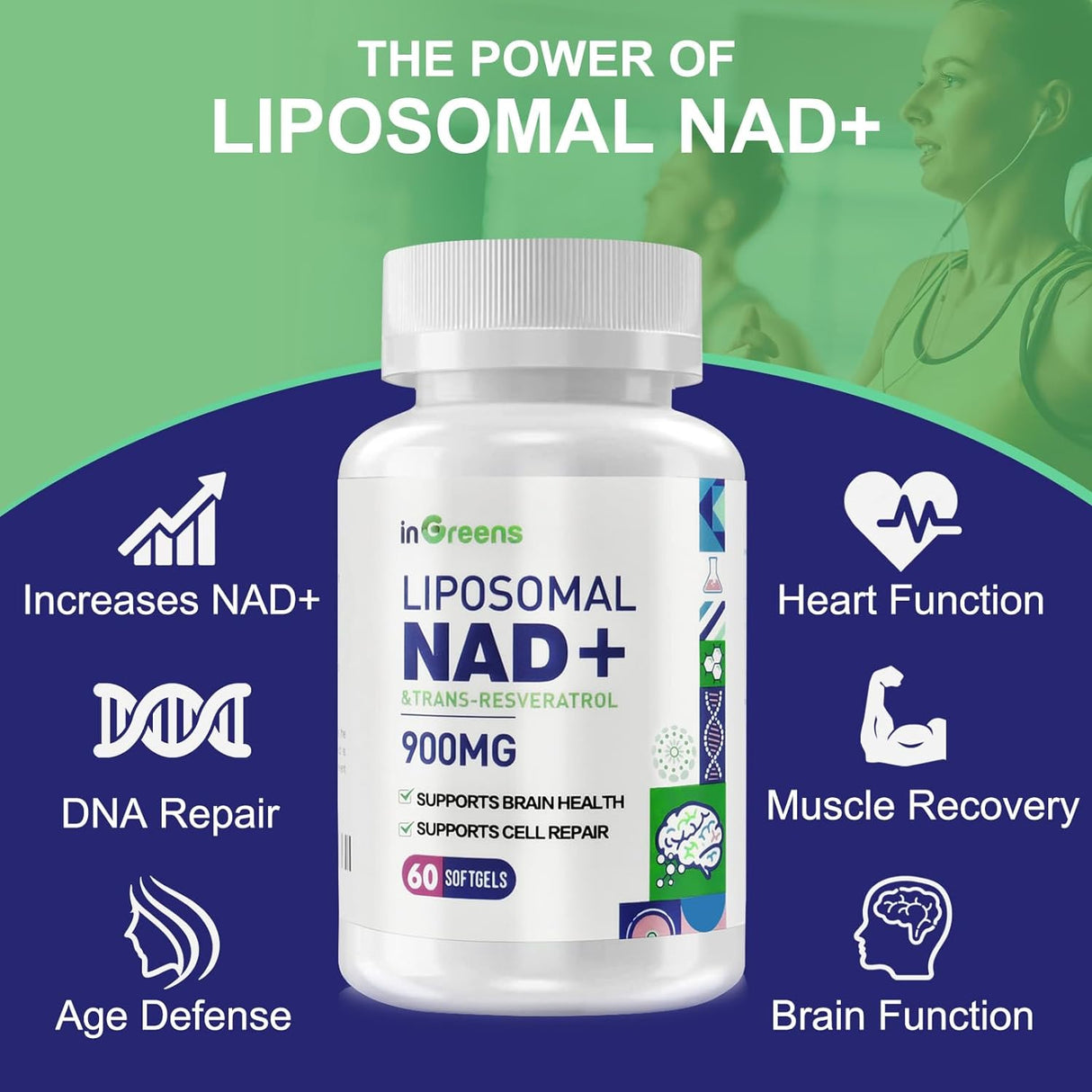 Suplemento True NAD Plus para reparación del ADN y refuerzo