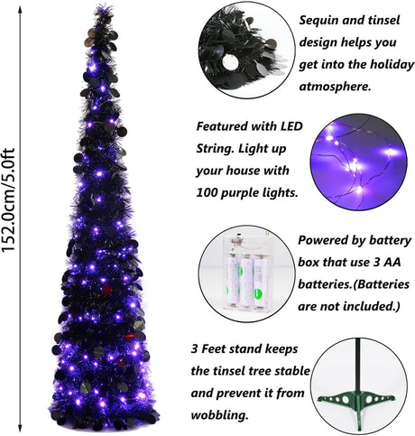 Árbol Artificial Halloween Orgrimmar 5FT con 100 Luces