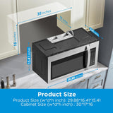 Microondas Midea 1.7 Cu.ft, 1000W, 300 CFM, MOR17BSA-SS