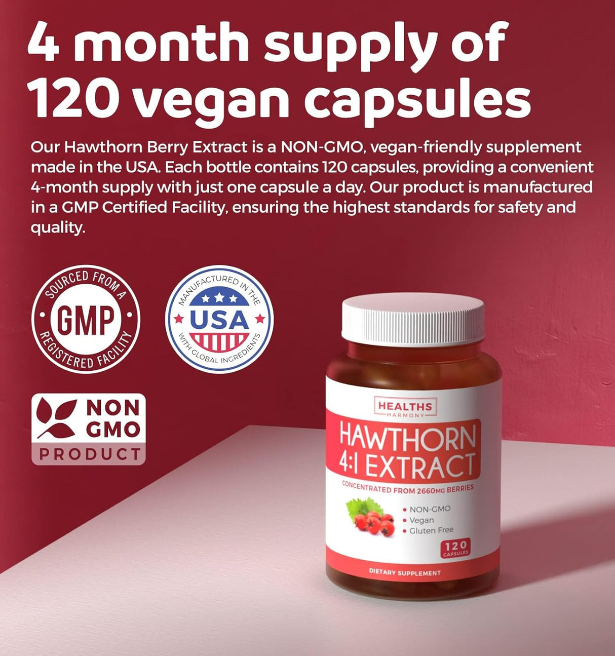 Suplemento Hawthorn Berry de digestión y salud cardíaca