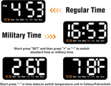 Reloj Digital Grande con Alarma, Números Grandes y Brillo Ajustable