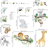 Decalmile Stickers Animales Selva para Habitaciones Infantiles