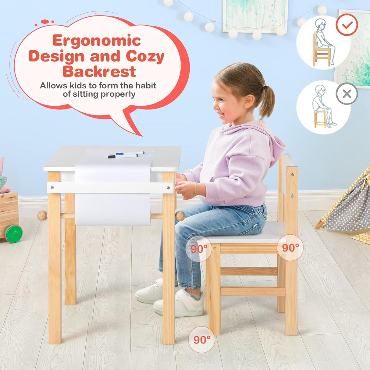 Mesas y Sillas para Niños 2 rotuladores juego de mesa
