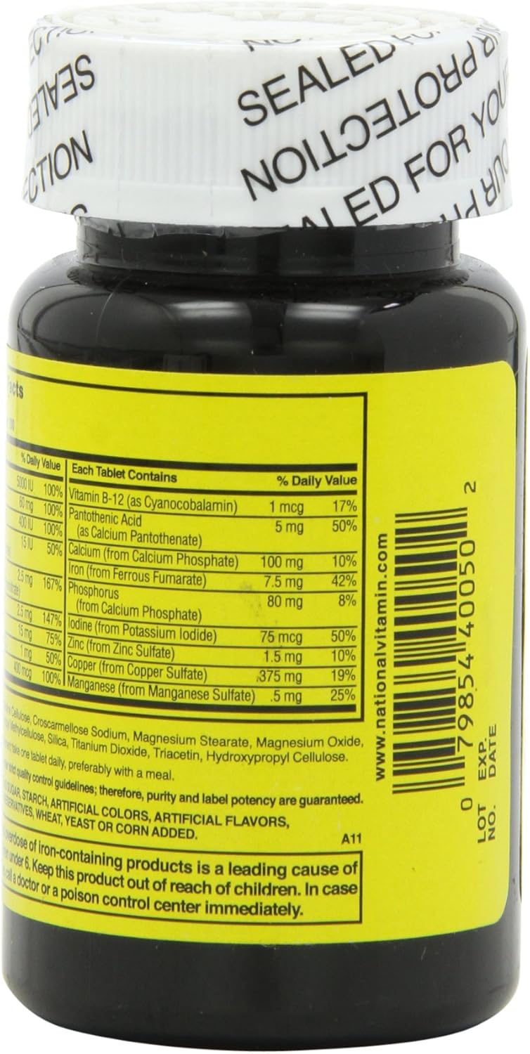 Multivitamínico NAT B de Nature's Blend, 100 tabletas, surtido