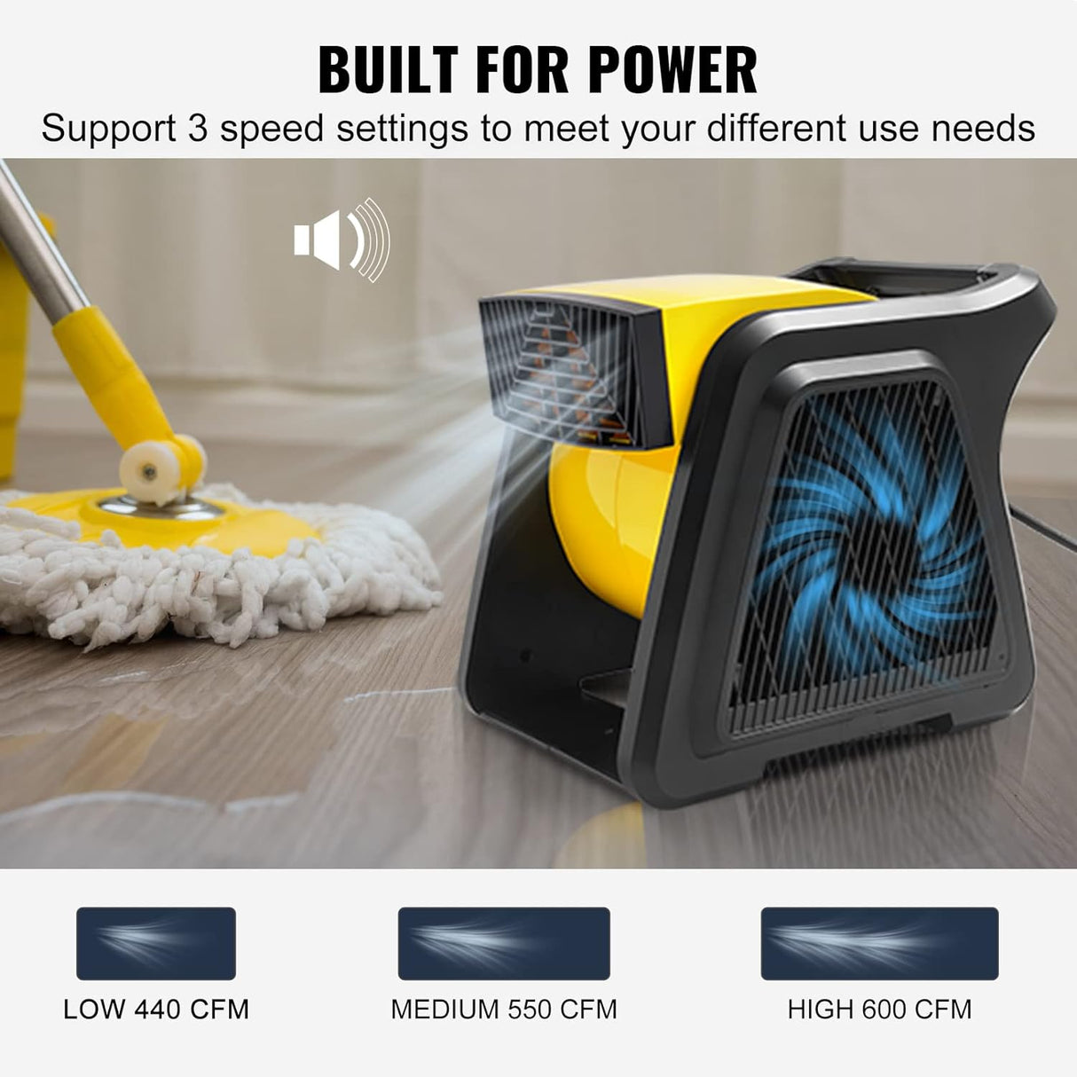 Ventilador VEVOR Utilitario 600 CFM, Secado y Enfriamiento