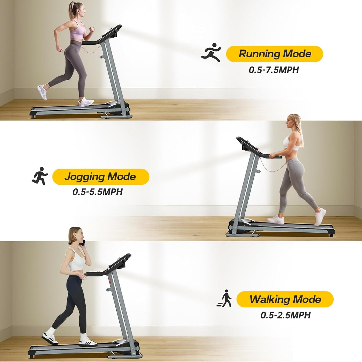 Cinta de Correr FYC Plegable 2.5HP con Sensor de Pulso